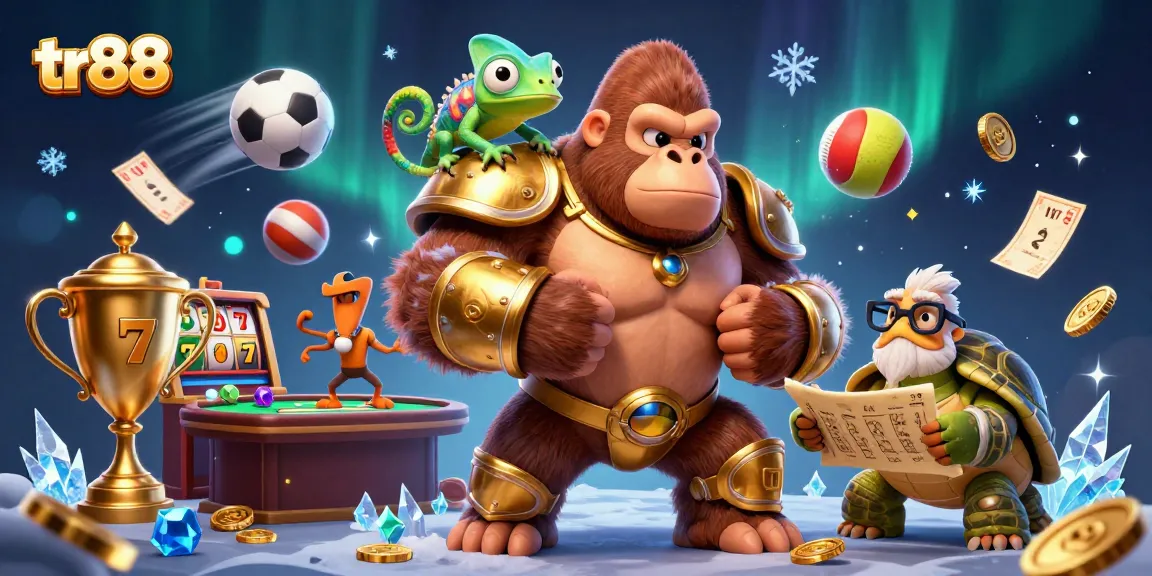 tr88 engages players with an exciting 3D casino adventure illustrating winning moments and game elements.