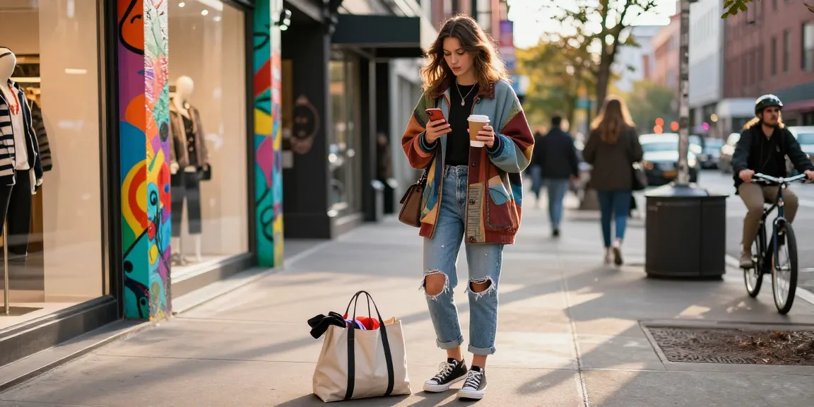 Explore fashion trends at https://www.sukan8a.com/ with a young woman enjoying urban shopping