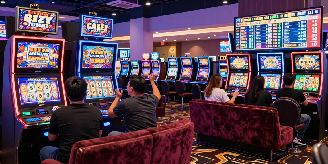 Exciting casino floor scene with players enjoying slot gacor malam ini games amid vibrant lights and celebratory wins.