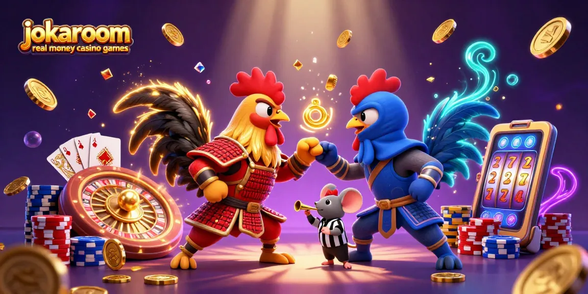 Engage with exhilarating jokaroom real money casino games featuring dynamic roosters and casino elements.