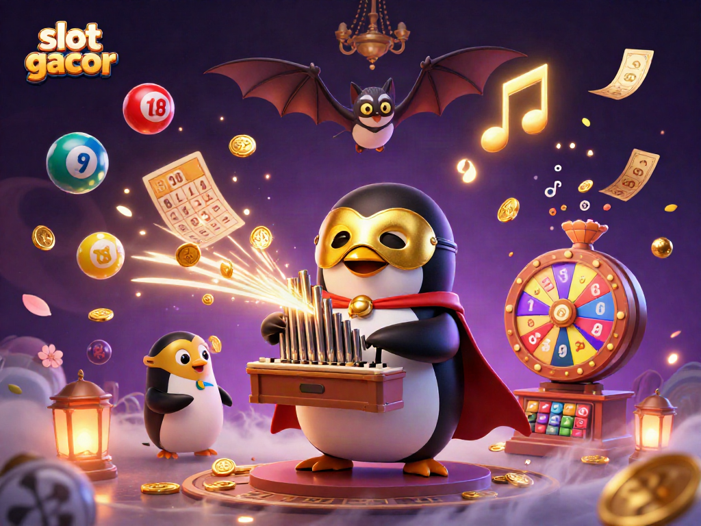 Win big with slot gacor showcased in a vibrant casino scene with colorful elements and immersive action.