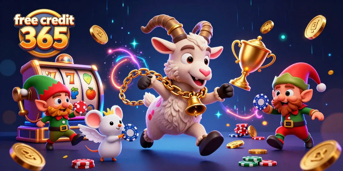 Engage with free credit 365 as Krampus runs a spooky casino filled with vibrant slot reels and characters.