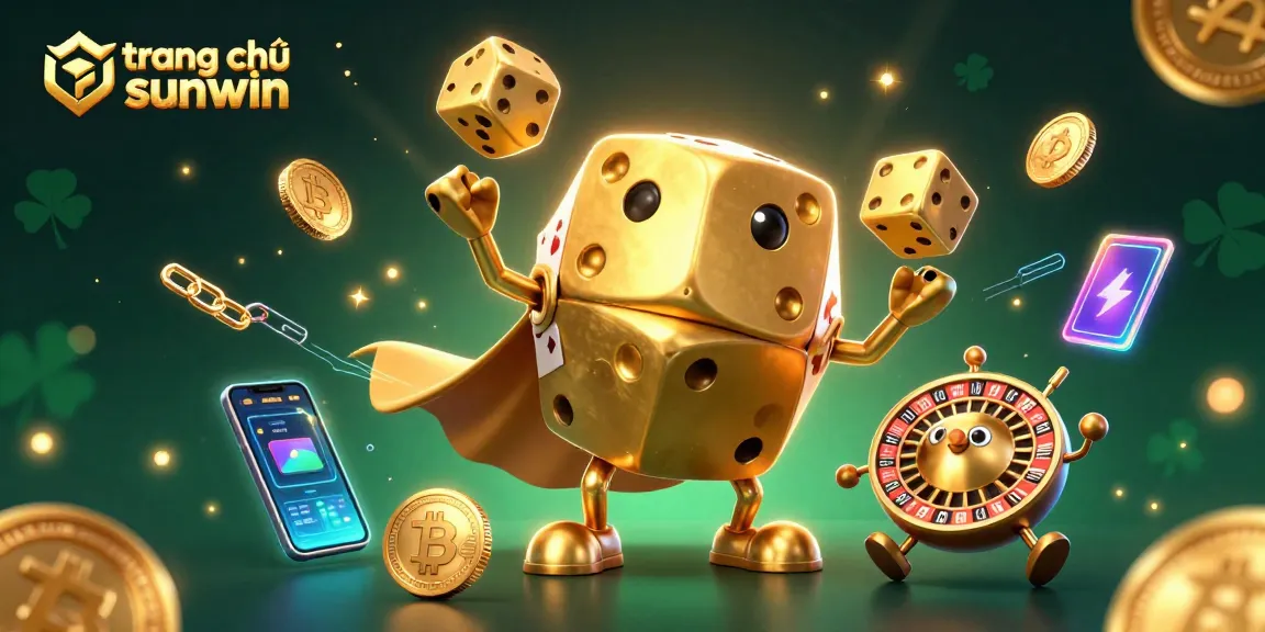 Engage with trang chủ sunwin featuring vibrant gold dice and crypto elements, showcasing immersive casino action.